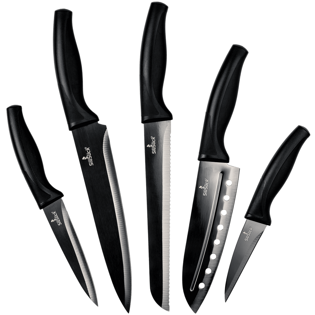 Kitchen Knife Set - Black Handle | Black Blade